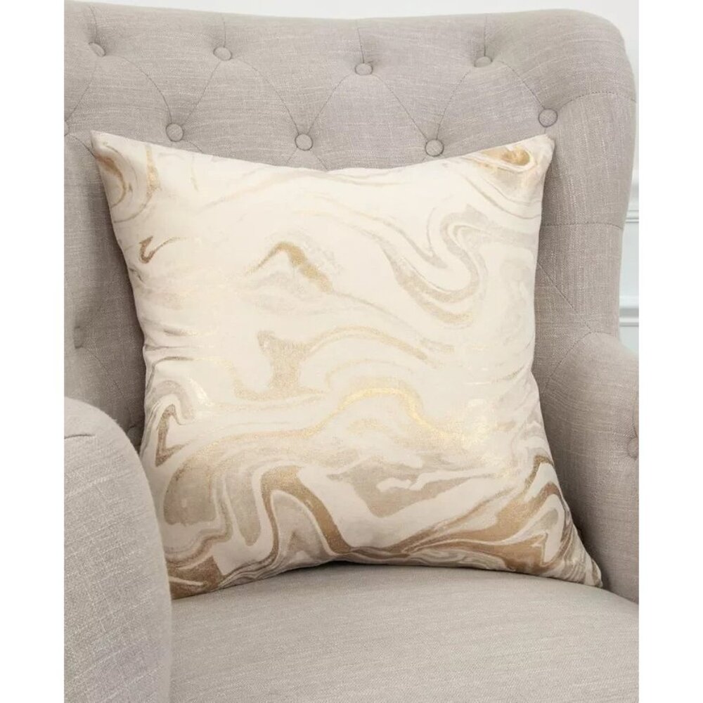 Rizzy Home Abstract Foil Print Decorative Pillow 20x20 MSRP $98